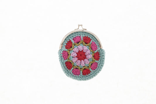 French Knot Crochet Clasp Pouch