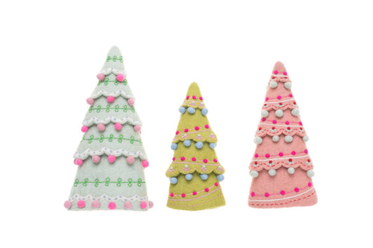 French Knot Sugar Plum Tree Set - Candy Colors Set of 3