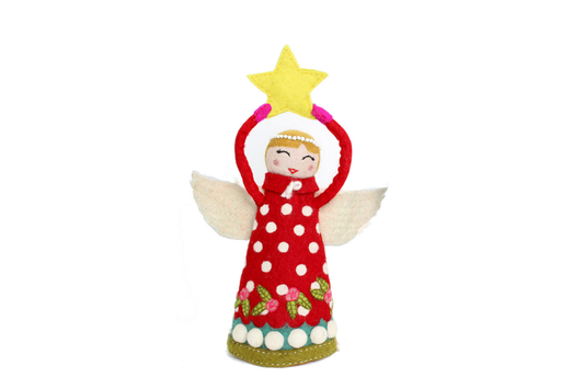 French Knot Angel Tree Topper - Joy